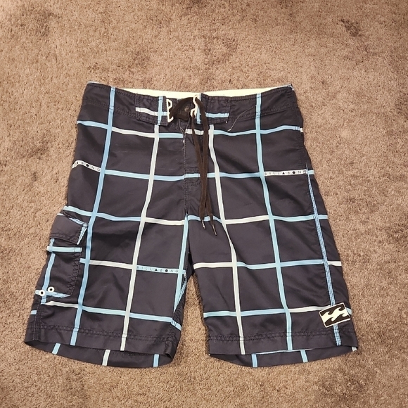 Billabong Men's Black and Blue Swim Shorts - Picture 1 of 6